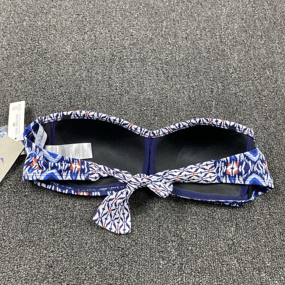 NEW Tommy Bahama Strapless Swim Top Bikini Back Tie Women’s Size Small - Picture 3 of 4